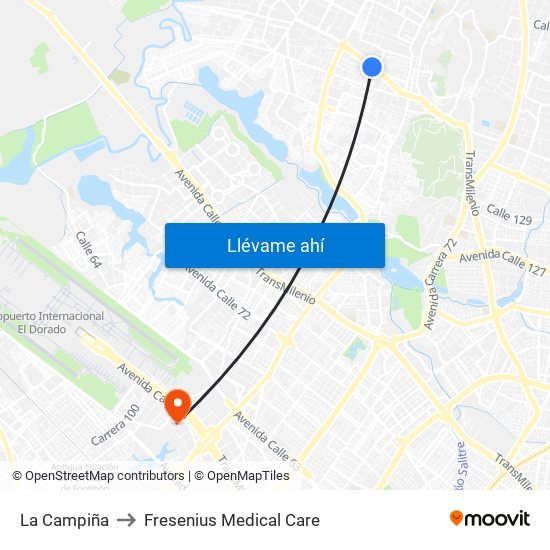 La Campiña to Fresenius Medical Care map