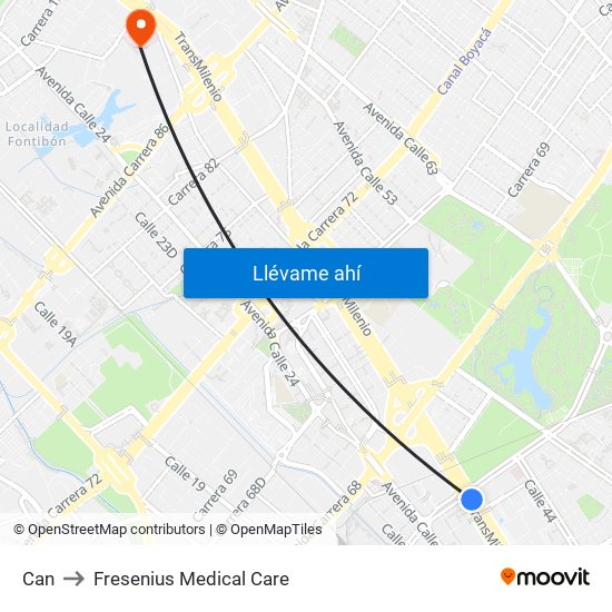 Can to Fresenius Medical Care map