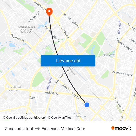 Zona Industrial to Fresenius Medical Care map