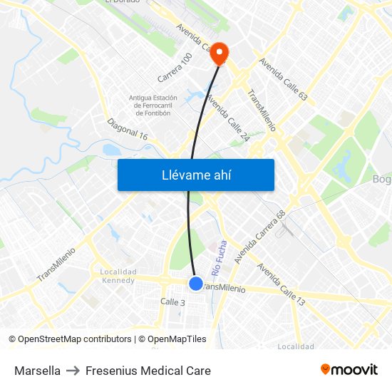 Marsella to Fresenius Medical Care map