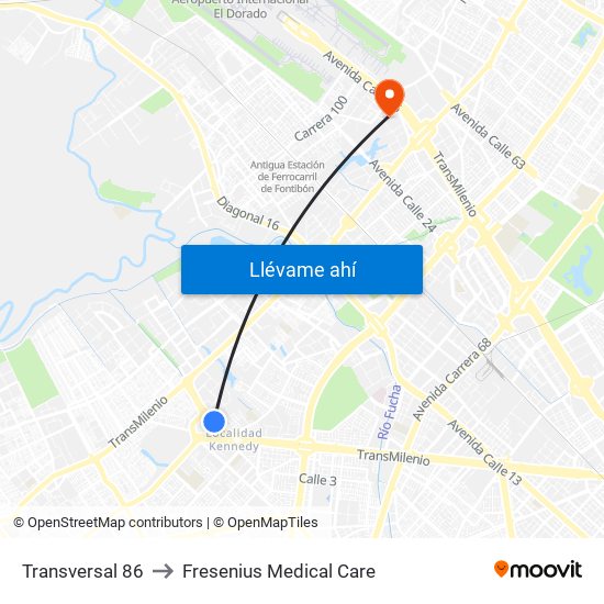 Transversal 86 to Fresenius Medical Care map