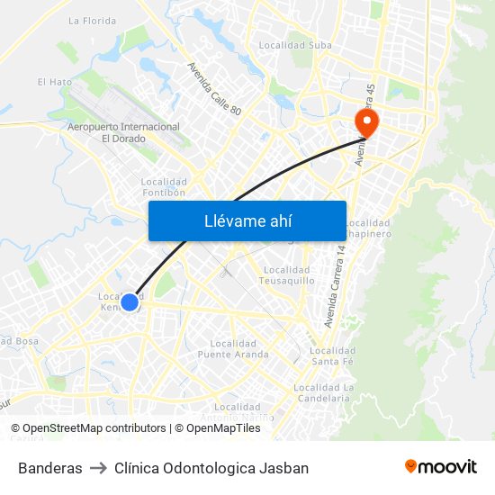 Banderas to Clínica Odontologica Jasban map