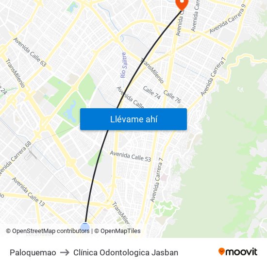 Paloquemao to Clínica Odontologica Jasban map