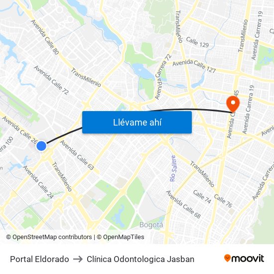 Portal Eldorado to Clínica Odontologica Jasban map