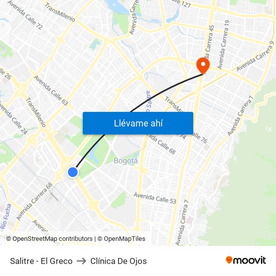 Salitre - El Greco to Clínica De Ojos map