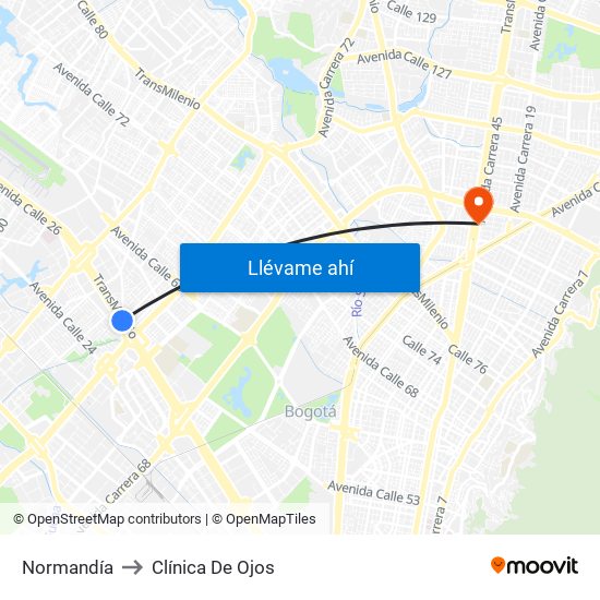 Normandía to Clínica De Ojos map