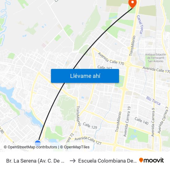 Br. La Serena (Av. C. De Cali - Ac 90) to Escuela Colombiana De Ingenieria map