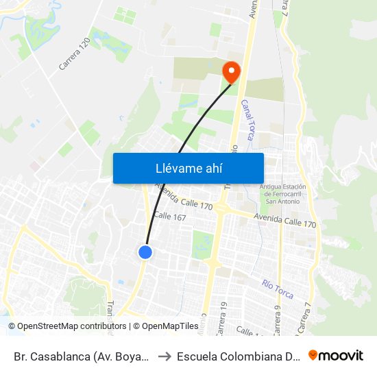 Br. Casablanca (Av. Boyacá - Cl 152b) to Escuela Colombiana De Ingenieria map