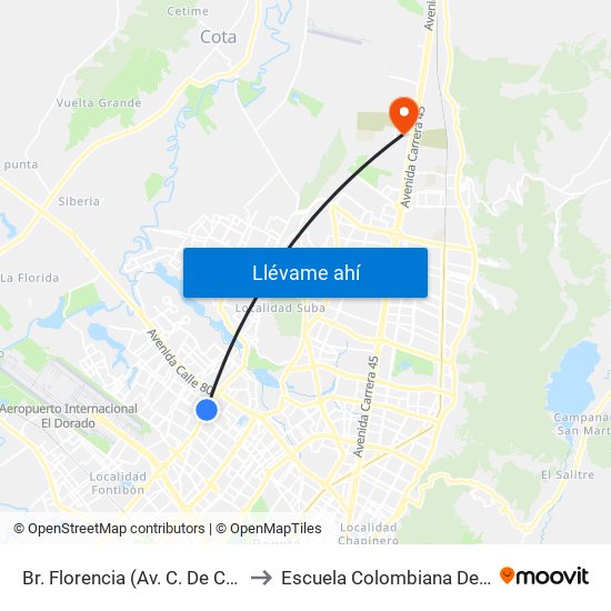 Br. Florencia (Av. C. De Cali - Cl 72b) to Escuela Colombiana De Ingenieria map