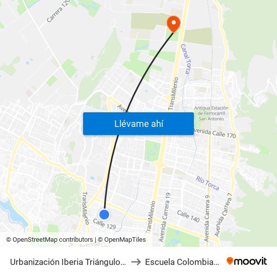 Urbanización Iberia Triángulo II (Av. Villas - Cl 130a) to Escuela Colombiana De Ingenieria map