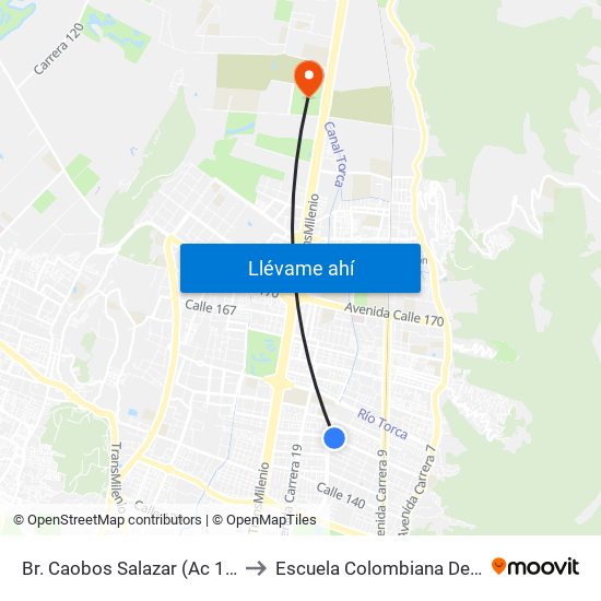 Br. Caobos Salazar (Ac 147 - Kr 14) to Escuela Colombiana De Ingenieria map