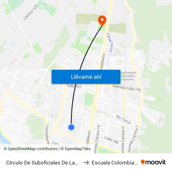 Círculo De Suboficiales De Las FF.MM. (Ac 138 - Kr 56) to Escuela Colombiana De Ingenieria map