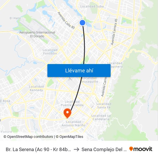 Br. La Serena (Ac 90 - Kr 84b) (A) to Sena Complejo Del Sur map