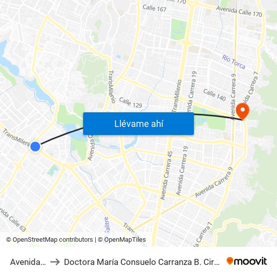 Avenida Cali to Doctora María Consuelo Carranza B. Cirujana Plástica map