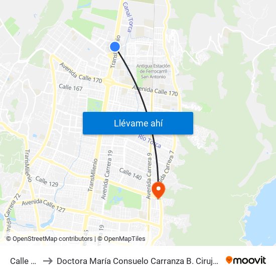 Calle 187 to Doctora María Consuelo Carranza B. Cirujana Plástica map