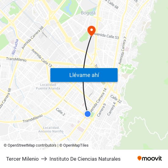 Tercer Milenio to Instituto De Ciencias Naturales map