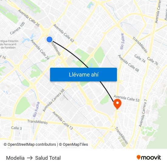 Modelia to Salud Total map