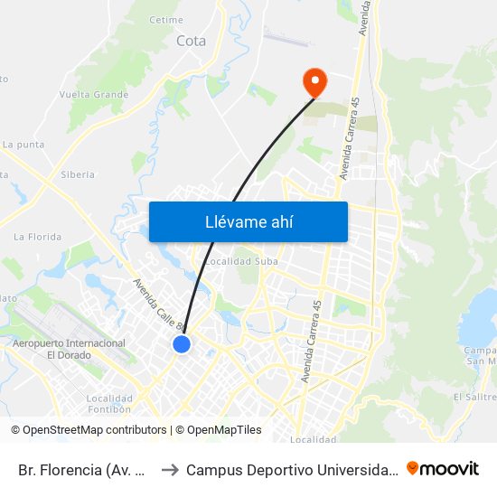 Br. Florencia (Av. C. De Cali - Cl 72b) to Campus Deportivo Universidad Santo Tomás De Aquino map