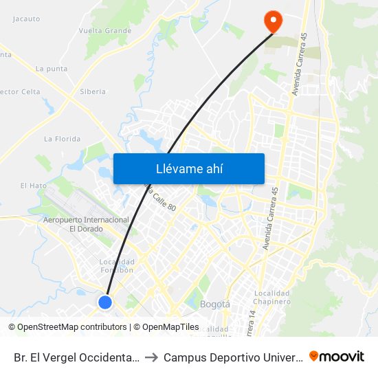 Br. El Vergel Occidental (Av. C. De Cali - Cl 15a) (A) to Campus Deportivo Universidad Santo Tomás De Aquino map