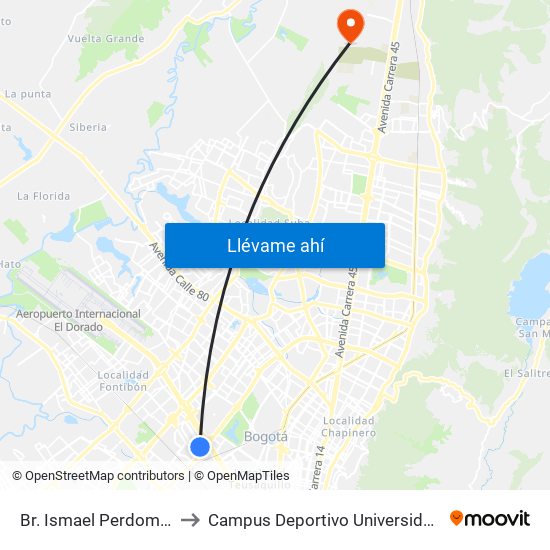 Br. Ismael Perdomo (Dg 24c - Tv 68) to Campus Deportivo Universidad Santo Tomás De Aquino map