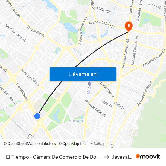 El Tiempo - Cámara De Comercio De Bogotá to Javesalud map