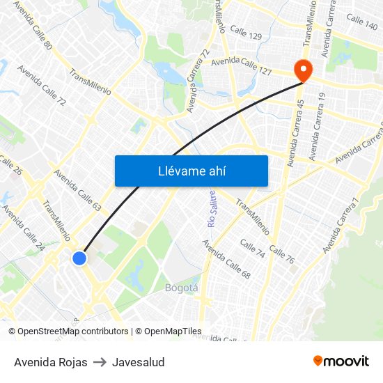 Avenida Rojas to Javesalud map