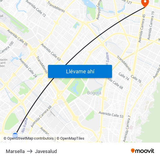 Marsella to Javesalud map