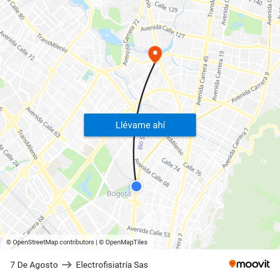 7 De Agosto to Electrofisiatría Sas map