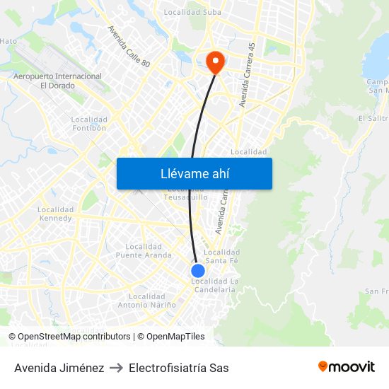 Avenida Jiménez to Electrofisiatría Sas map