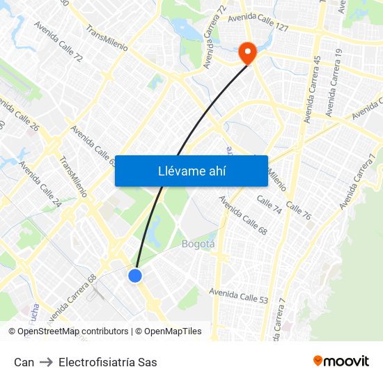 Can to Electrofisiatría Sas map