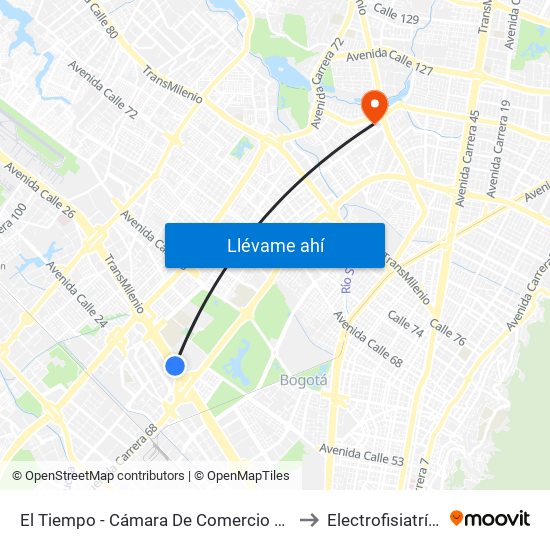 El Tiempo - Cámara De Comercio De Bogotá to Electrofisiatría Sas map