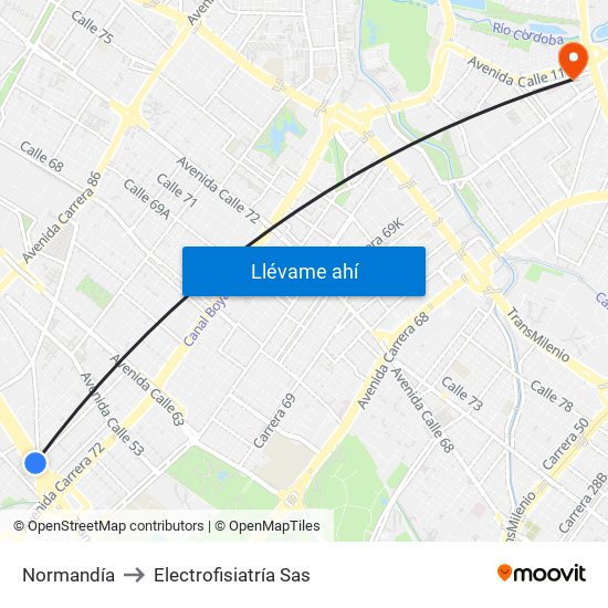 Normandía to Electrofisiatría Sas map