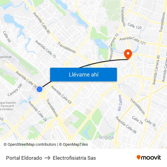 Portal Eldorado to Electrofisiatría Sas map
