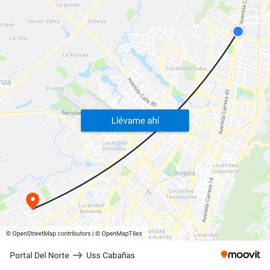 Portal Del Norte to Uss Cabañas map