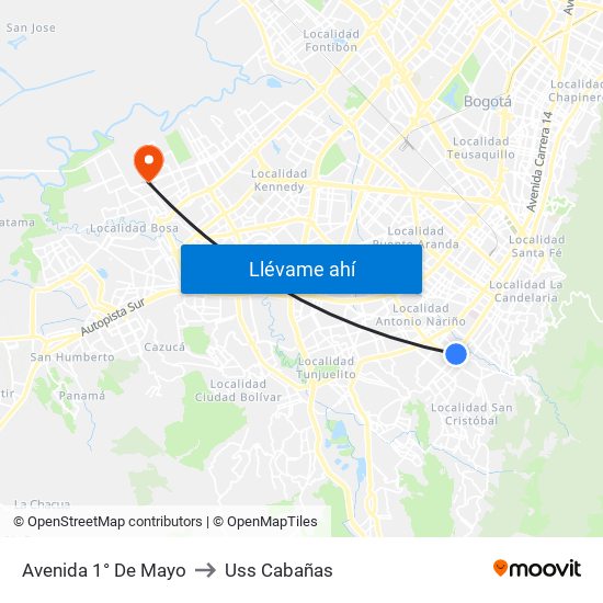 Avenida 1° De Mayo to Uss Cabañas map