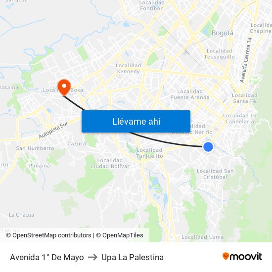 Avenida 1° De Mayo to Upa La Palestina map