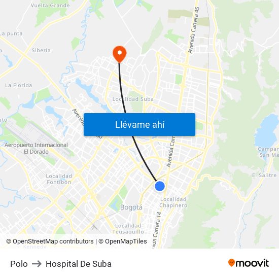 Polo to Hospital De Suba map