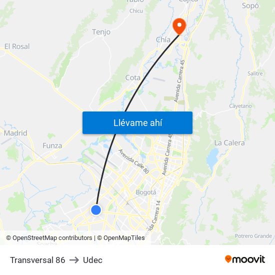 Transversal 86 to Udec map