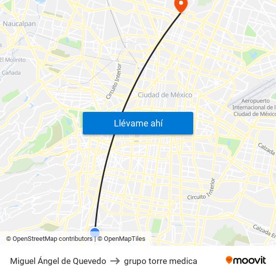 Miguel Ángel de Quevedo to grupo torre medica map