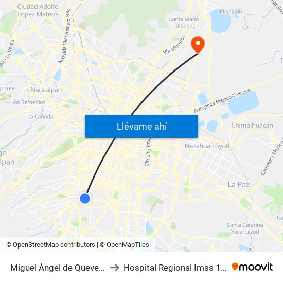 Miguel Ángel de Quevedo to Hospital Regional Imss 196 map