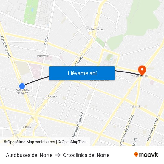 Autobuses del Norte to Ortoclinica del Norte map