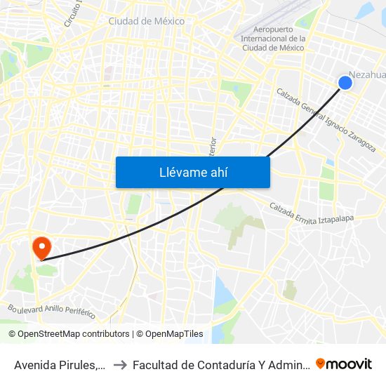 Avenida Pirules, 6845 to Facultad de Contaduría Y Administración map