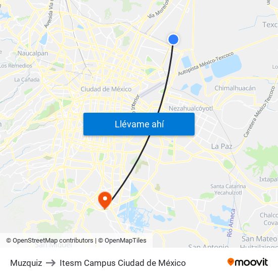 Muzquiz to Itesm Campus Ciudad de México map
