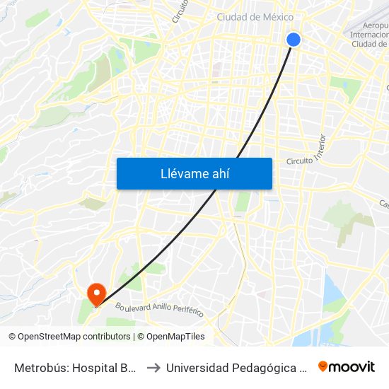 Metrobús: Hospital Balbuena to Universidad Pedagógica Nacional map