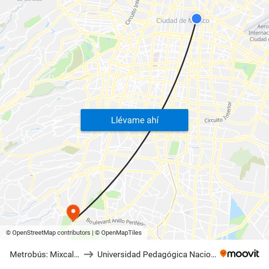 Metrobús: Mixcalco to Universidad Pedagógica Nacional map