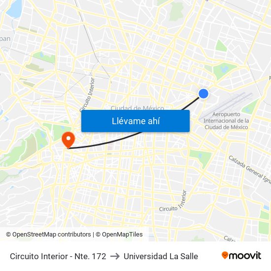 Circuito Interior - Nte. 172 to Universidad La Salle map