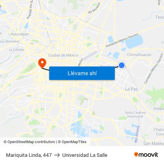 Mariquita Linda, 447 to Universidad La Salle map