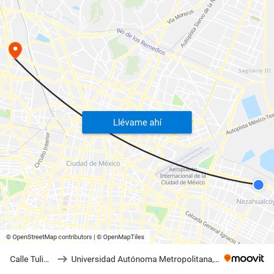 Calle Tulipán, 241 to Universidad Autónoma Metropolitana, Unidad Azcapotzalco map