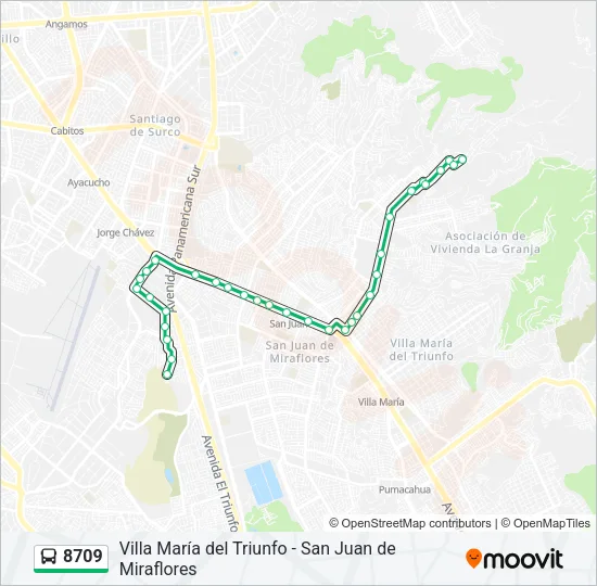 8709 Bus Line Map