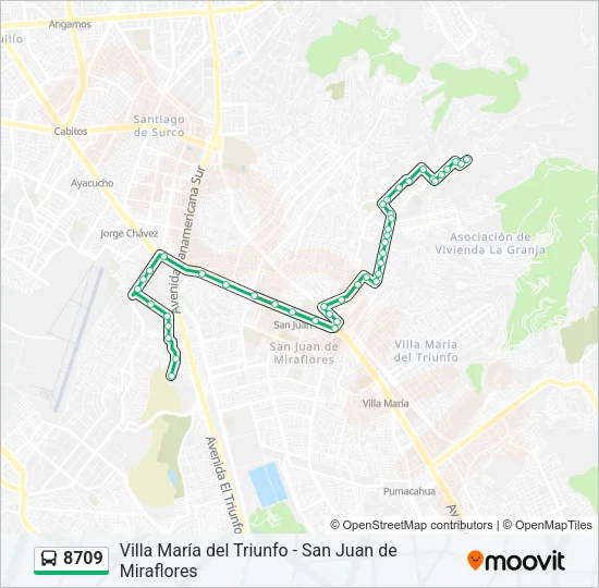 8709 Bus Line Map